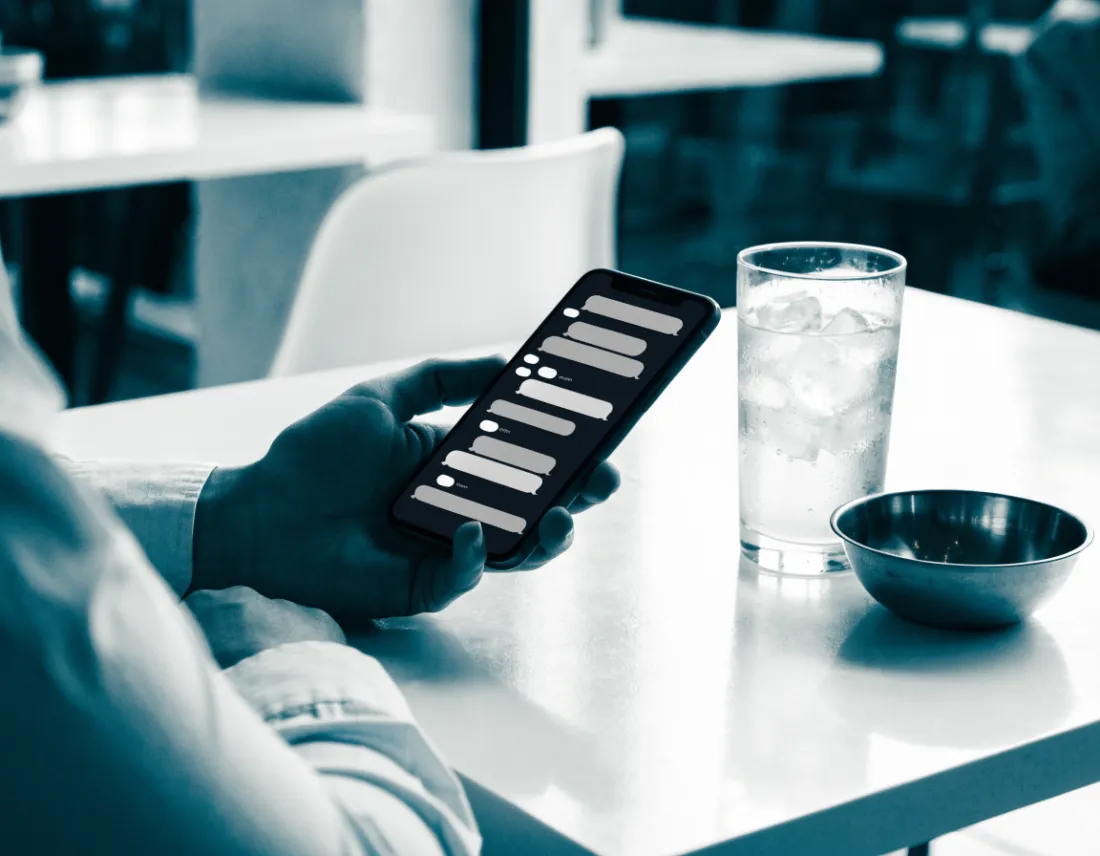 Customer chatting on a phone